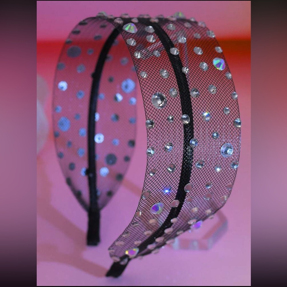 Gemmed Mesh Headband